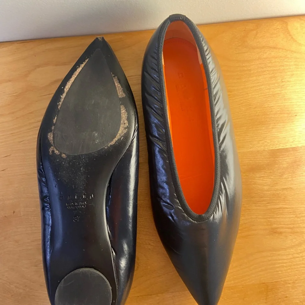 MARNI Black Pointed Ballet Flats - Picture 3 of 5